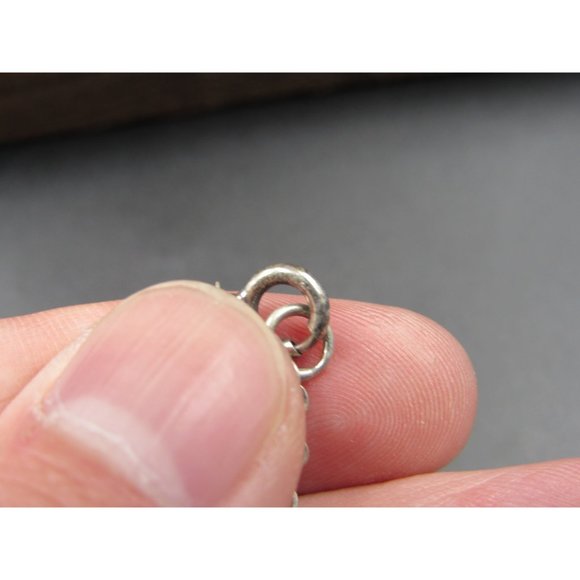 16" Sterling Silver Heavily Tarnished Amethyst Necklace Vintage Minimalist - Picture 5 of 7